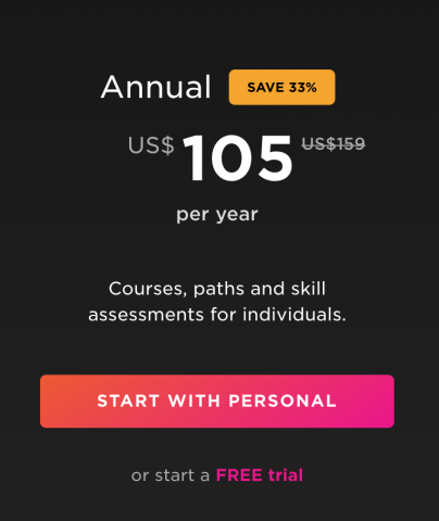 pluralsight annual subscription