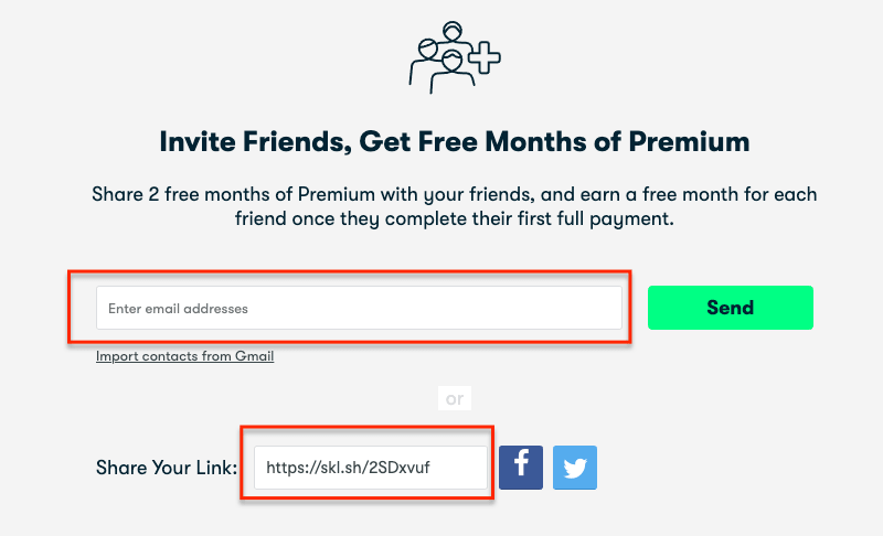 Skillshare invitation for one month free subscription