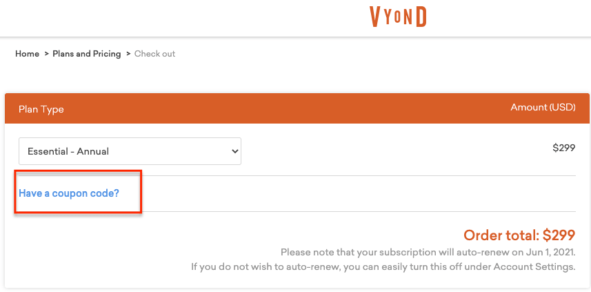 Vyond apply coupon